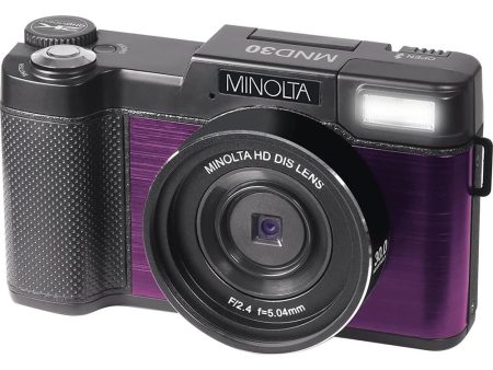 Minolta MND30 30MP 2.7K Ultra HD 4X Zoom Digital Camera (Purple) - Open Box Online now