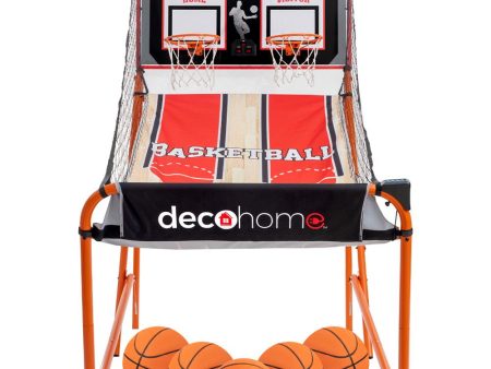 Deco Gear Arcade Basketball Game, Indoor 1-4 Player, LED Scoreboard, 8 Game Modes, 5 Balls on Sale