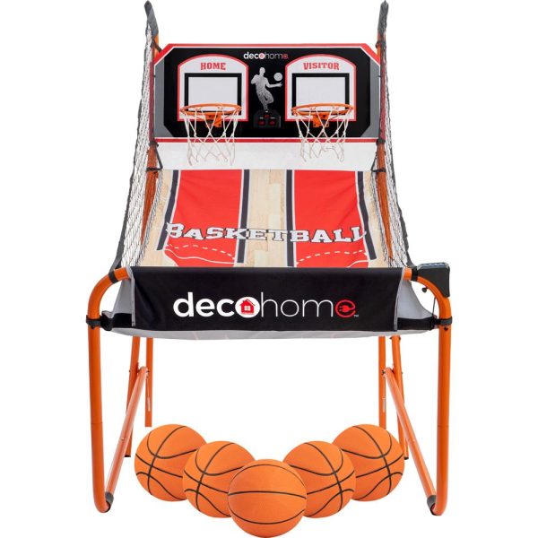 Deco Gear Arcade Basketball Game, Indoor 1-4 Player, LED Scoreboard, 8 Game Modes, 5 Balls on Sale