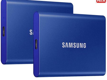 Samsung MU-PC1T0H T7 1TB Portable SSD, USB 3.2 Gen2, Blue (2-Pack) For Discount