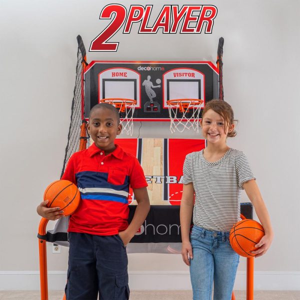 Deco Gear Arcade Basketball Game, Indoor 1-4 Player, LED Scoreboard, 8 Game Modes, 5 Balls on Sale