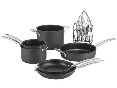 Cuisinart SmartNest Hard Anodized Non-Stick 11 Piece Set, Black - N61-11 Hot on Sale