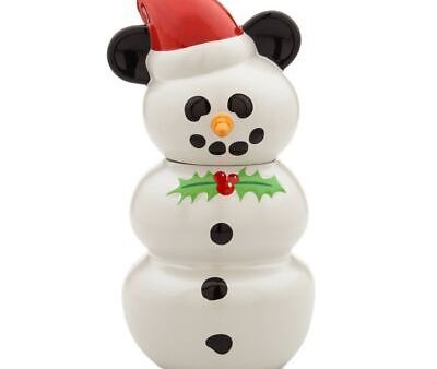 Disney Parks Mickey Mouse Snowman Christmas Cookie Jar Hot on Sale