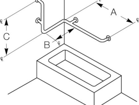 Bradley 8122-030000 Grab Bar- Concealed- 1-1 2 OD x 36 x 20 x 24 Hot on Sale