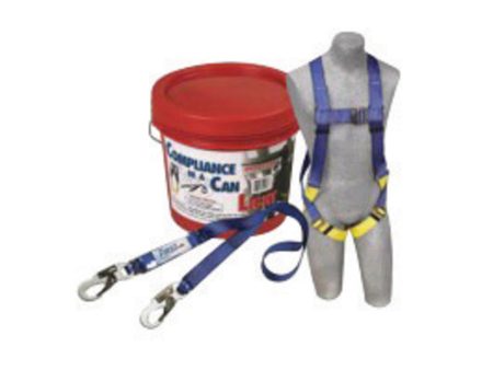 DBI SALA 2199802 Protecta PRO Compliance-In-A-Can Light Roofer s Fall Protection Kit (Includes 1191995 First Harness, 1341001 Pro 6  Single-Leg Shock Absorbing Lanyard, Bucket And 3600 lb Gated Hooks) Fashion